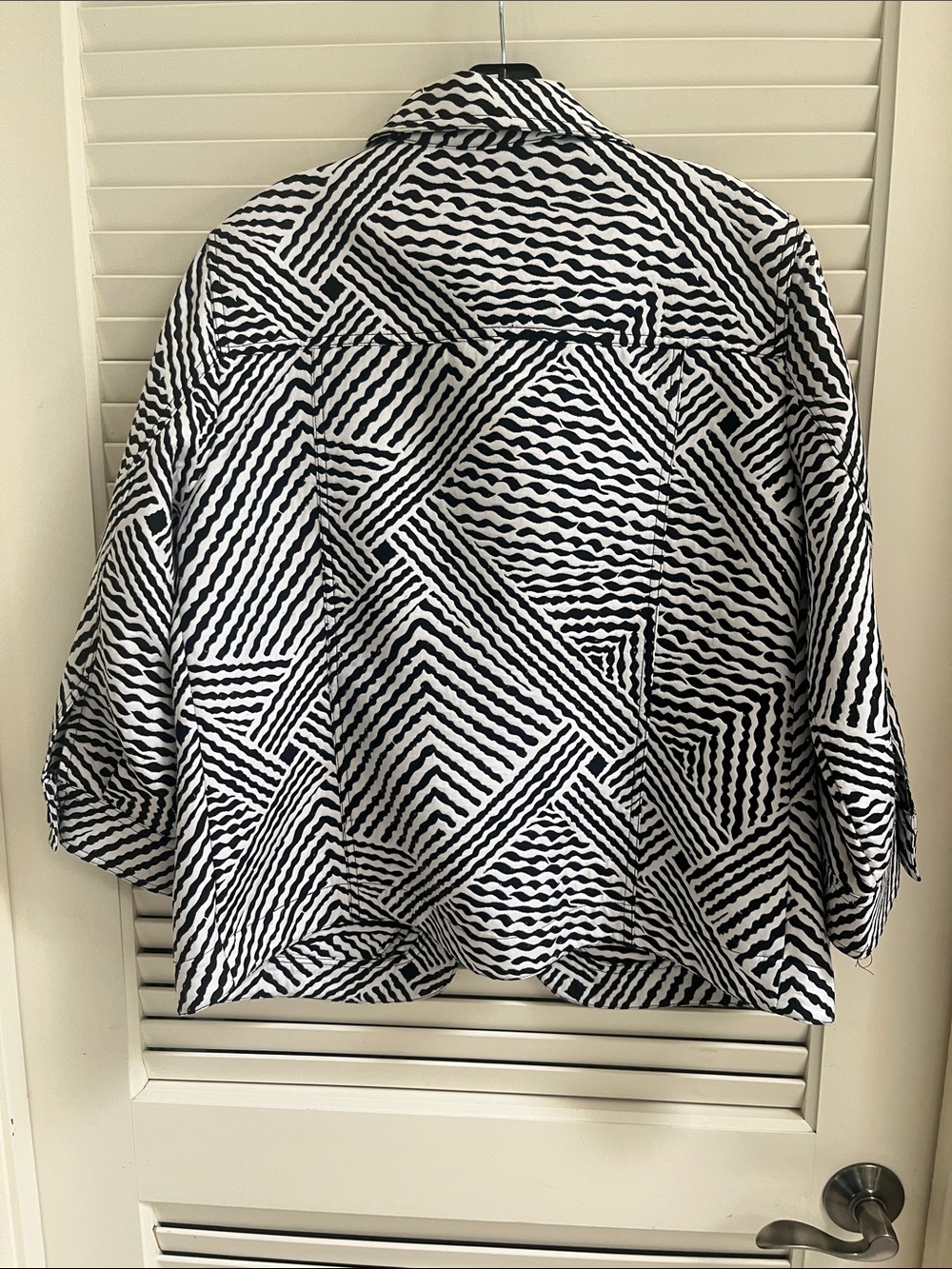 Ruby Rd. Black and White Patterned Jean Jacket - Picture 2 of 2